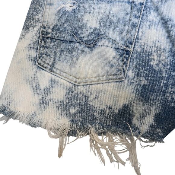 7FAM Womens 28 Acid Washed Distressed Cut Off Jean Shorts - Picture 6 of 10